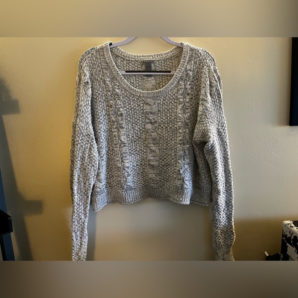 Charlotte Russe Marble Grey Crop Sweater